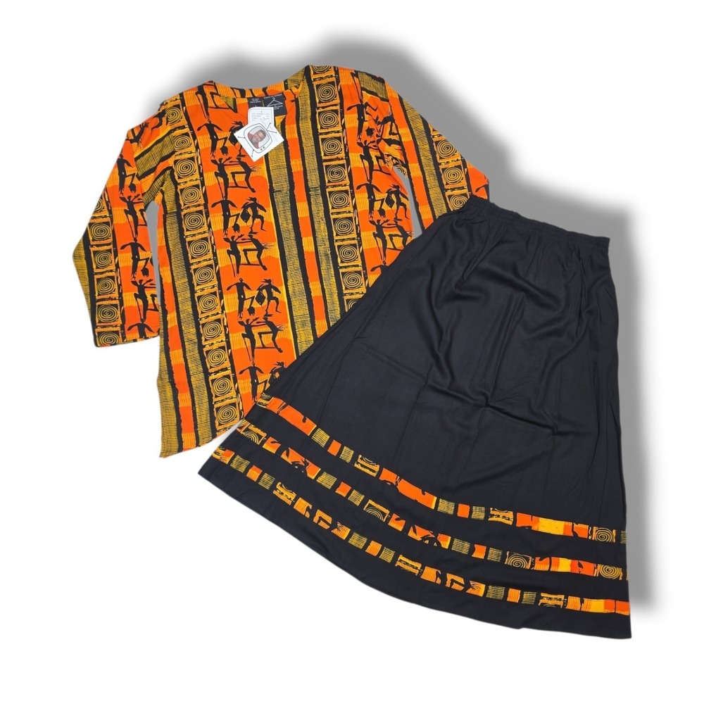 Vintage Anthony Mark Hankins 80's 2Pc Outfit Skirt & Blouse Woman's L